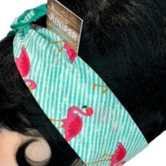 Flamingo and Stripes Retro Bandana Tie Headband - Picture 8 of 13